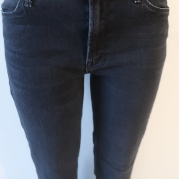 Women Mother Black Deep End Wash The Midrise Dazzler Ankle Denim Jeans 31 - Picture 6 of 13